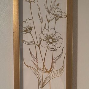Gold Botanical Line Drawing Wall Decor